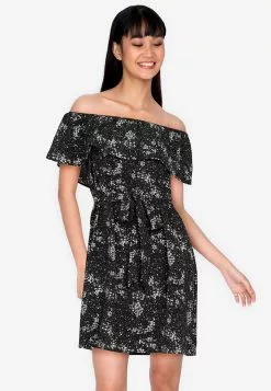 ZALORA BASICS Off Shoulder Dress with Tie