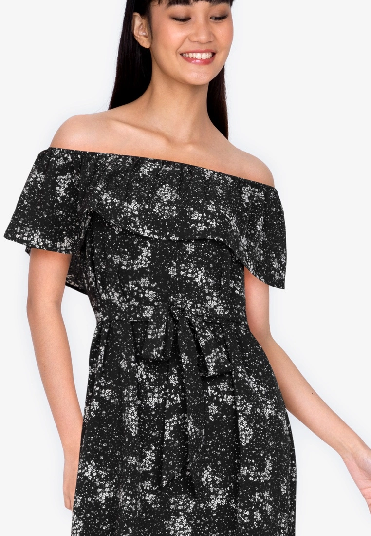 ZALORA BASICS Off Shoulder Dress with Tie - Billede 3