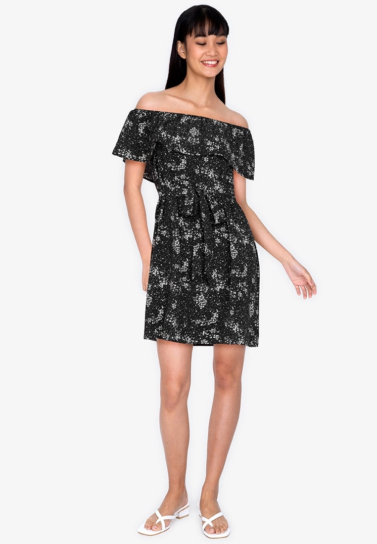 ZALORA BASICS Off Shoulder Dress with Tie - Billede 4