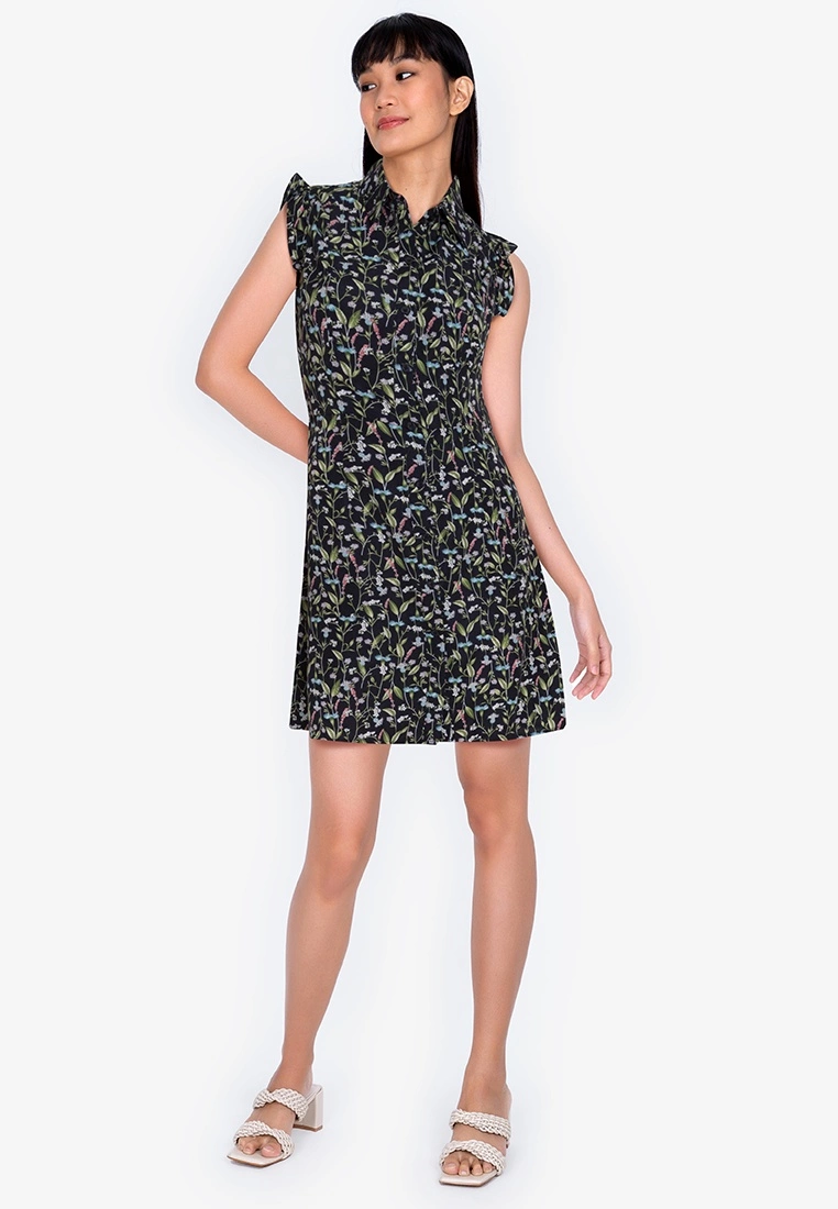 ZALORA BASICS Button Down Fit & Flare Dress - Billede 4