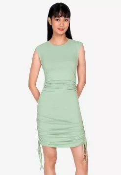 ZALORA BASICS Shoulder Padded Ruched Dress
