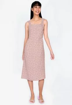 ZALORA BASICS Square Neck Midi Dress