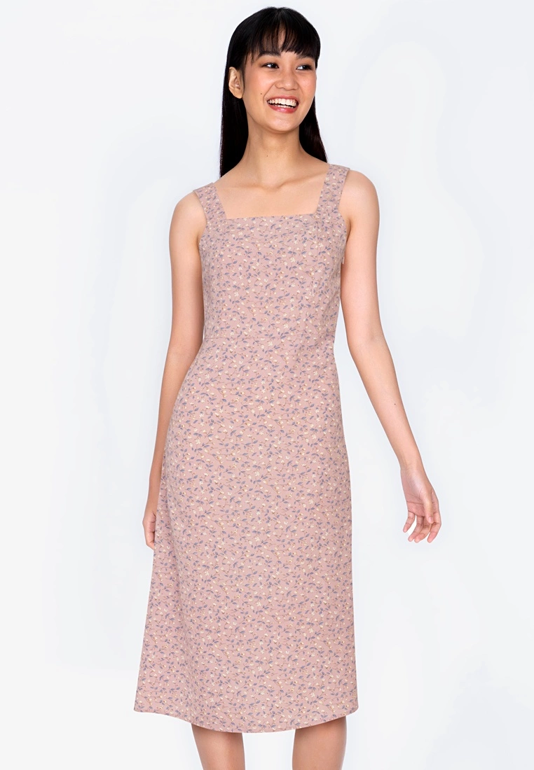 ZALORA BASICS Square Neck Midi Dress - Billede 4