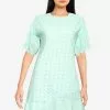 ZALORA BASICS Frill Sleeve Eyelet Dress