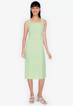 ZALORA BASICS Square Neck Midi Dress