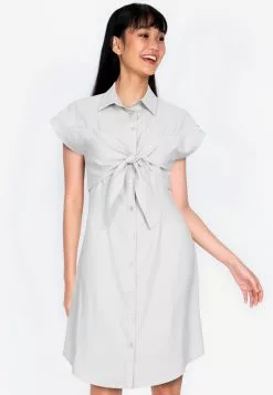 ZALORA BASICS Front Bow Tie Shirt Dress