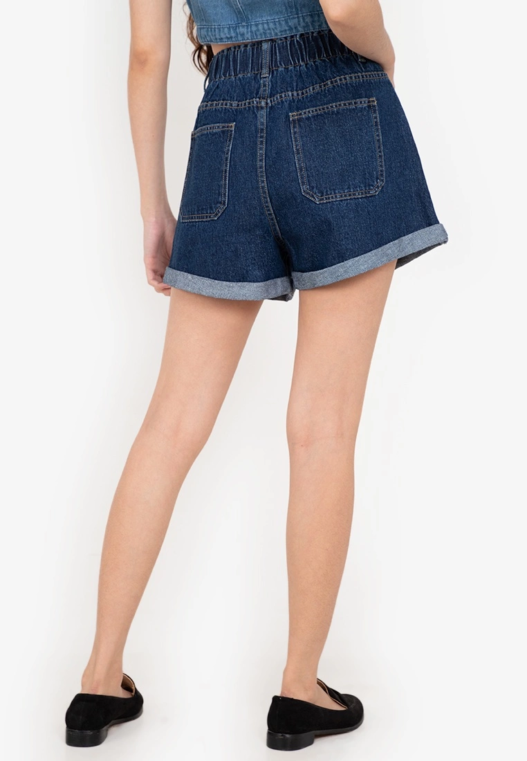 ZALORA BASICS Elastic Waist Denim Mom Shorts - Billede 2