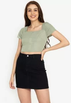 ZALORA BASICS Square Neck Crop Top