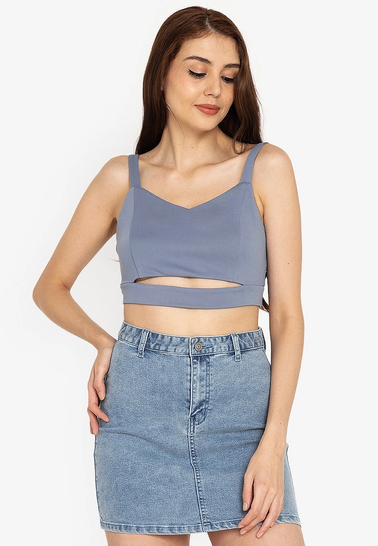 ZALORA BASICS Cut Out Crop Top
