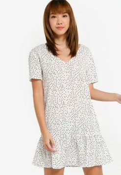 ZALORA BASICS Back Keyhole Detail Ruffle Dress