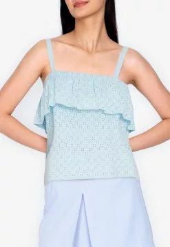 ZALORA BASICS Eyelet Double Layer Top