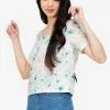 ZALORA BASICS 100% Recycled Polyester Button Back Top
