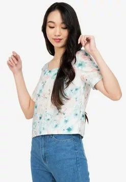 ZALORA BASICS 100% Recycled Polyester Button Back Top