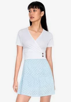 ZALORA BASICS Overlap Front Rib Top