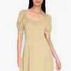ZALORA BASICS Gathered Front Puff Sleeve Dress