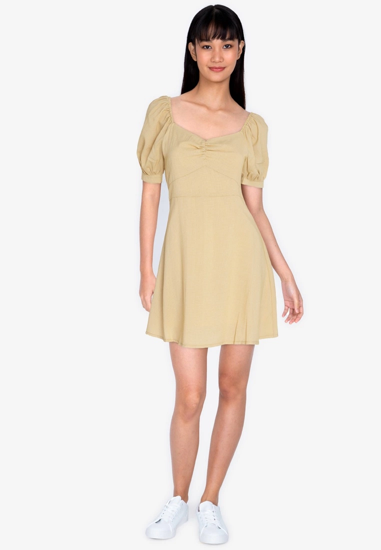 ZALORA BASICS Gathered Front Puff Sleeve Dress - Billede 4