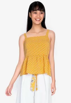 ZALORA BASICS Square Neck Ruffle Top