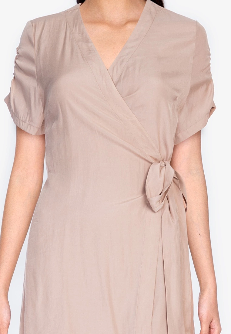 ZALORA BASICS Short Sleeves Wrap Dress - Billede 3