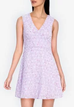 ZALORA BASICS Sleeveless V-Neck Mini Dress