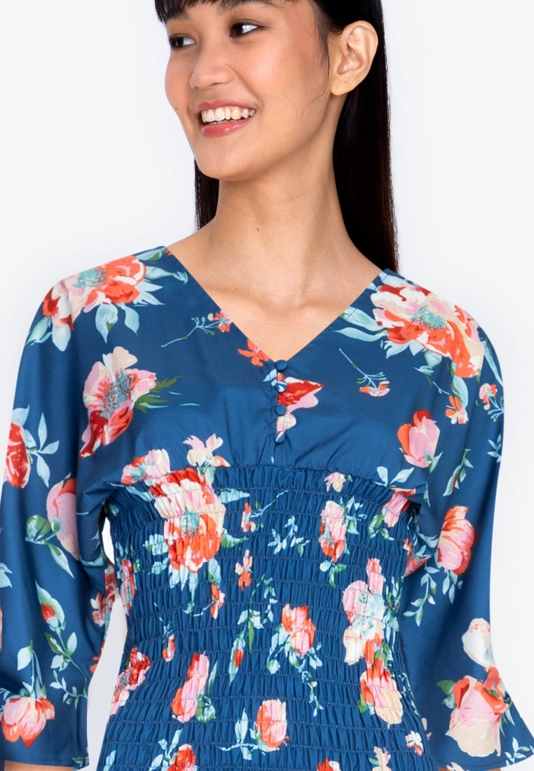 ZALORA BASICS Smoked Waist Dolman Sleeves Dress - Billede 3