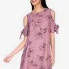 ZALORA BASICS Round Neck Cold Shoulder Shift Dress