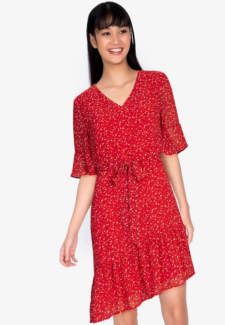 ZALORA BASICS Assymetric Drop Waist Mini Dress - Billede 4