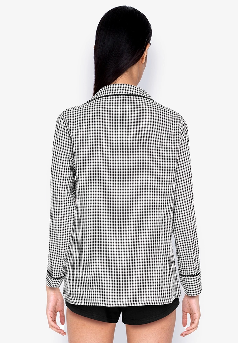 ZALORA BASICS Lounge Contrast Flannel Pyjama Shirt - Billede 2