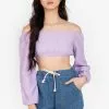 ZALORA BASICS Off Shoulder Cropped Top