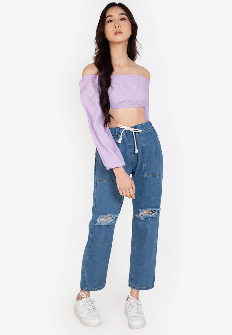 ZALORA BASICS Off Shoulder Cropped Top - Billede 4