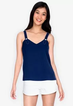 ZALORA BASICS Button Strap Tank Top