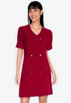 ZALORA BASICS Button Down Short Sleeves Dress