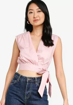 ZALORA BASICS Cropped Wrap Top