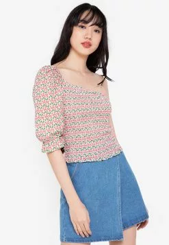 ZALORA BASICS Shirred Bodice One Shoulder Top