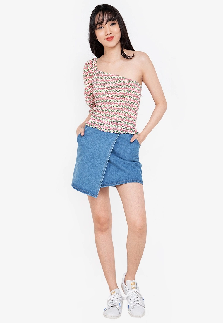 ZALORA BASICS Shirred Bodice One Shoulder Top - Billede 4