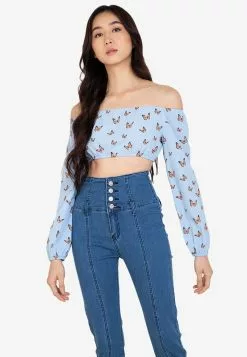 ZALORA BASICS Off Shoulder Cropped Top