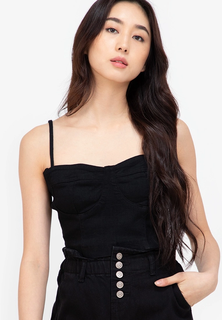 ZALORA BASICS Denim Corset Crop Top - Billede 3
