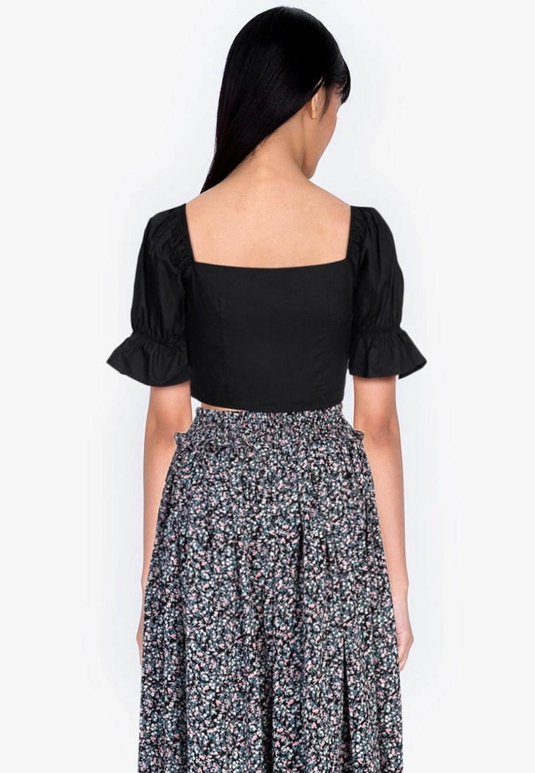 ZALORA BASICS O-Ring Detail Short Sleeve Crop Top - Billede 2