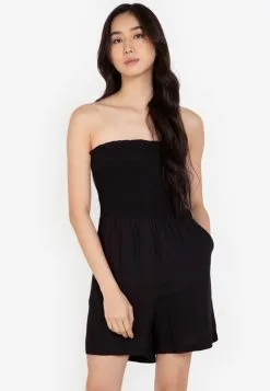 ZALORA BASICS Ruched Bustier Playsuit