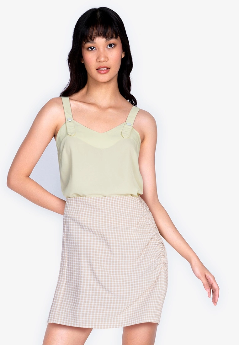 ZALORA BASICS Button Strap Tank Top