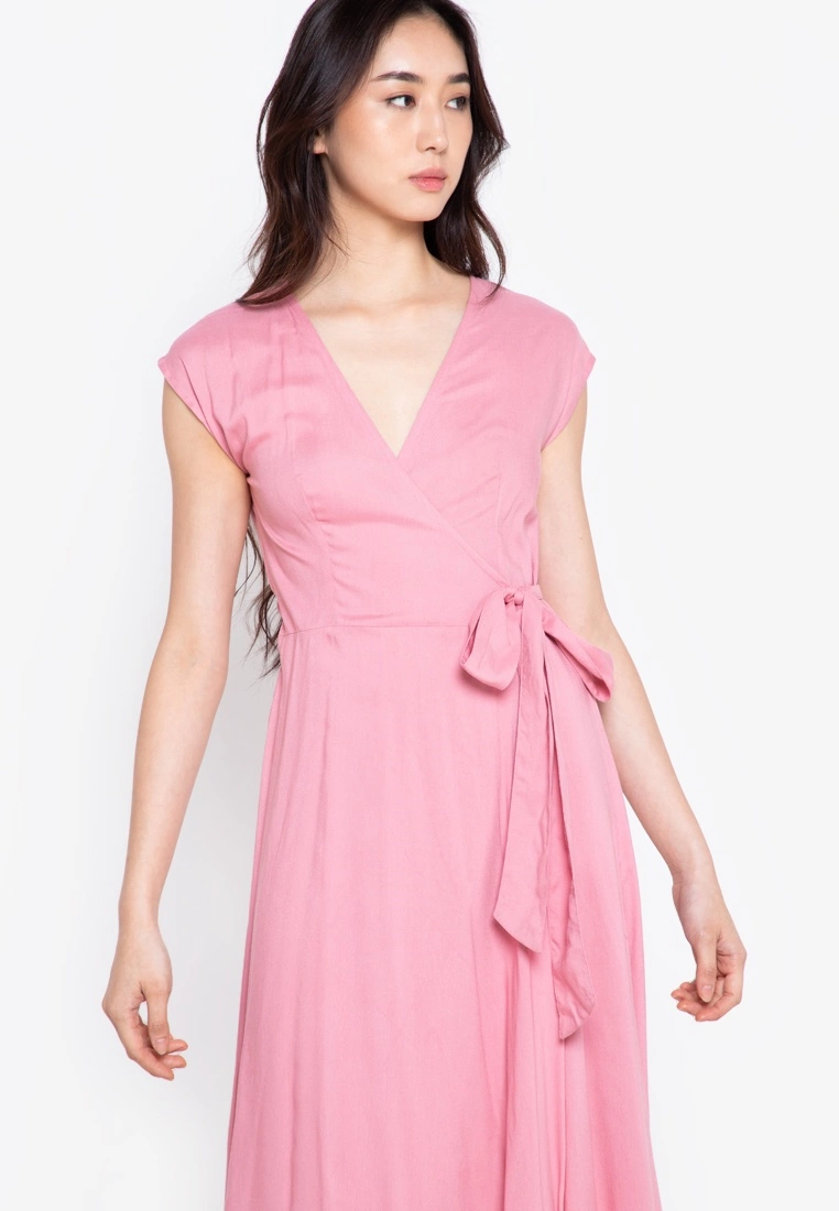 ZALORA BASICS Cap Sleeve Midi Wrap Dress - Billede 3