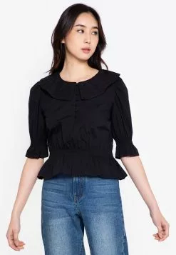 ZALORA BASICS Peter Pan Collar Top