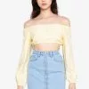 ZALORA BASICS Off Shoulder Cropped Top