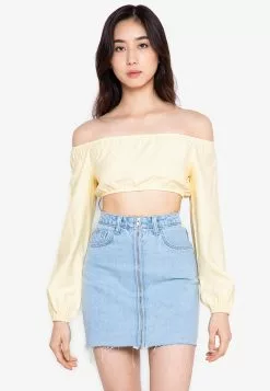 ZALORA BASICS Off Shoulder Cropped Top