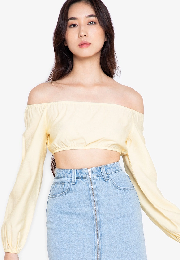 ZALORA BASICS Off Shoulder Cropped Top - Billede 3
