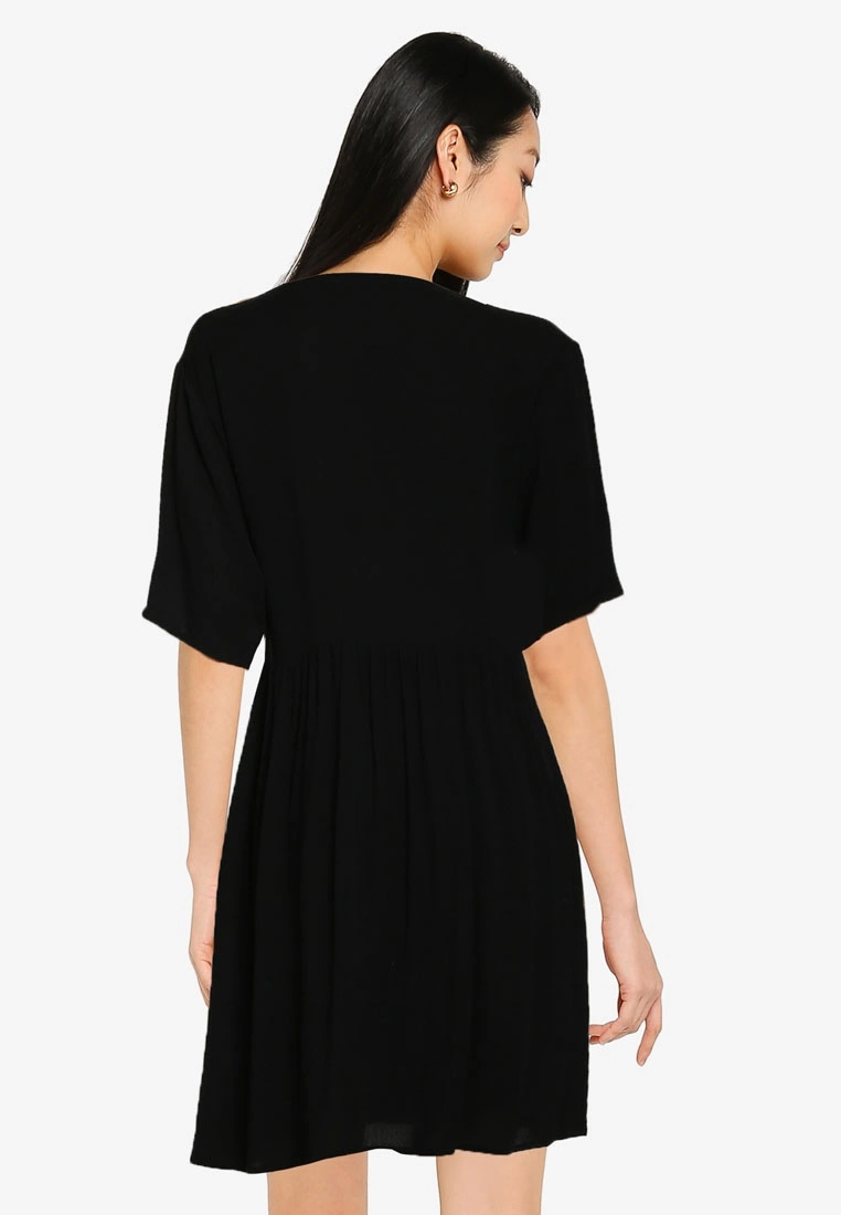 ZALORA BASICS Short Sleeve Button Down Babydoll Dress - Billede 2