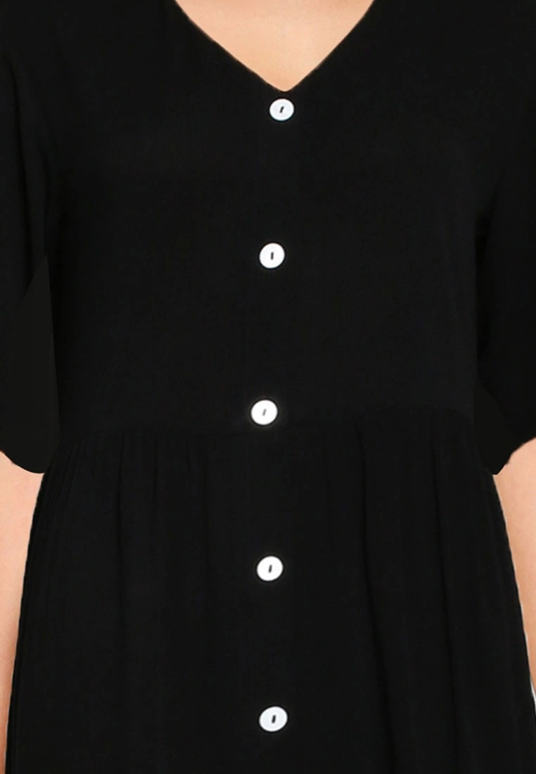 ZALORA BASICS Short Sleeve Button Down Babydoll Dress - Billede 3