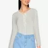 ZALORA BASICS Swiss Dot Long Sleeve Blouse