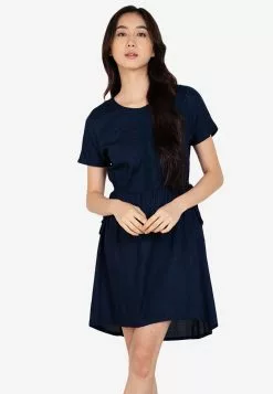 ZALORA BASICS Cut Out Back Pleated Dress