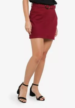 ZALORA BASICS Buckle Detail Denim Mini Skirt