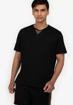 ZALORA BASICS Contrast V-Stitch T-Shirt